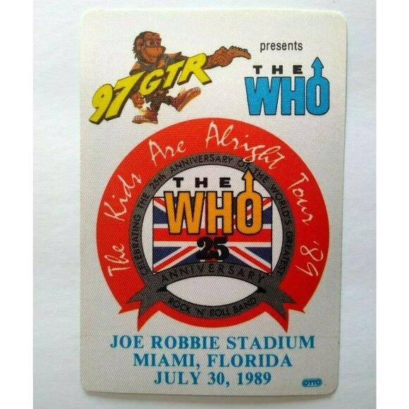 The Who Backstage Pass Original 1989 The Kids Are Alright Tour 25th Anniversary - Picture 1 of 4